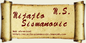Mijajlo Šišmanović vizit kartica